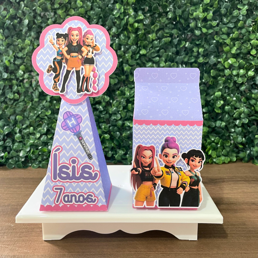 KIT Caixas Personalizadas Guerreiras do K-Pop - Festa- Aniversario-Lembrancinhas- PEGUE E MONTE