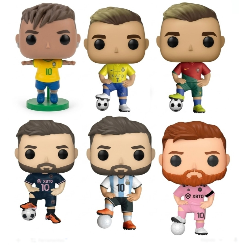 Bonecos Colecionaveis Jogadores De Futebol Neymar Messi Cr7 Com Caixa Personalizada