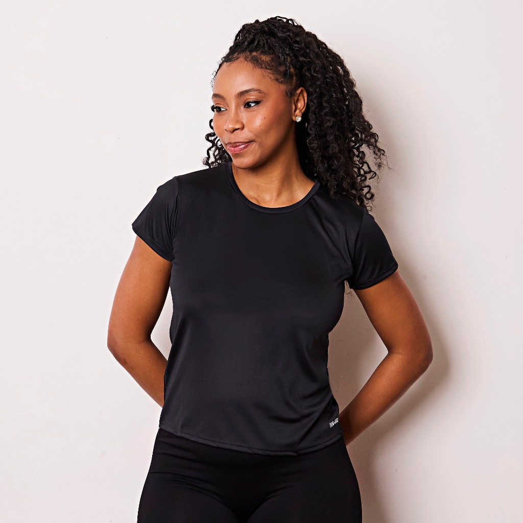 Camiseta Feminina Baby Look Dry Fit Academia Fitness Corrida Treino em Oferta na Shopee