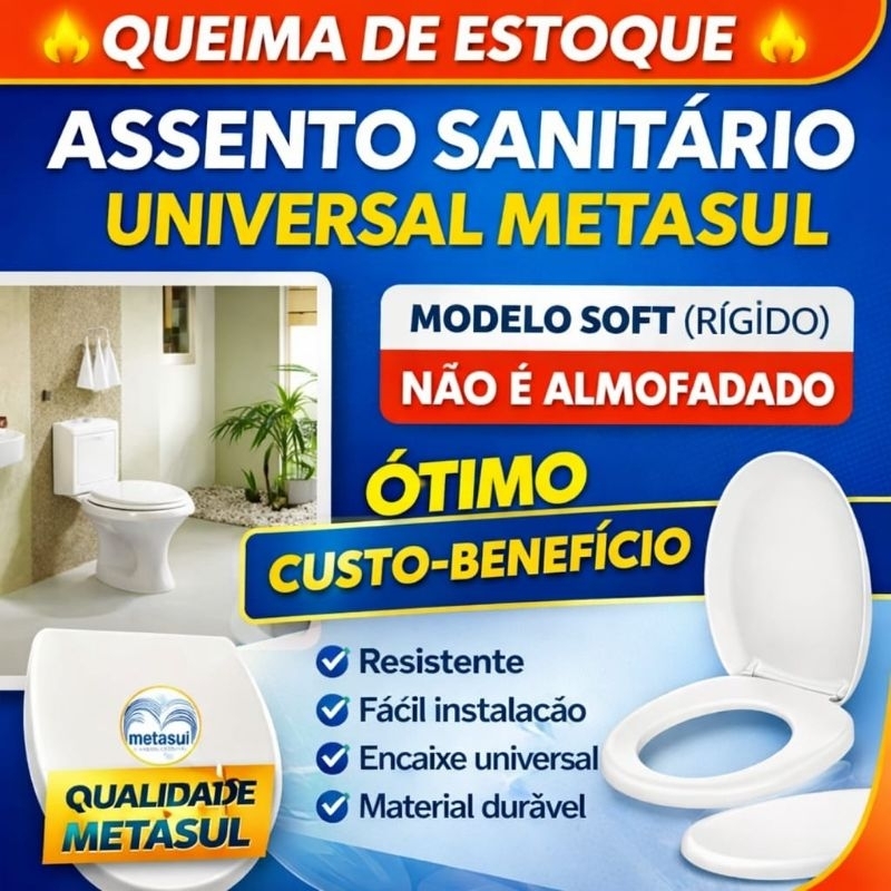 Assento Sanitário Soft Branco Universal Metalsul – Conforto e Qualidade