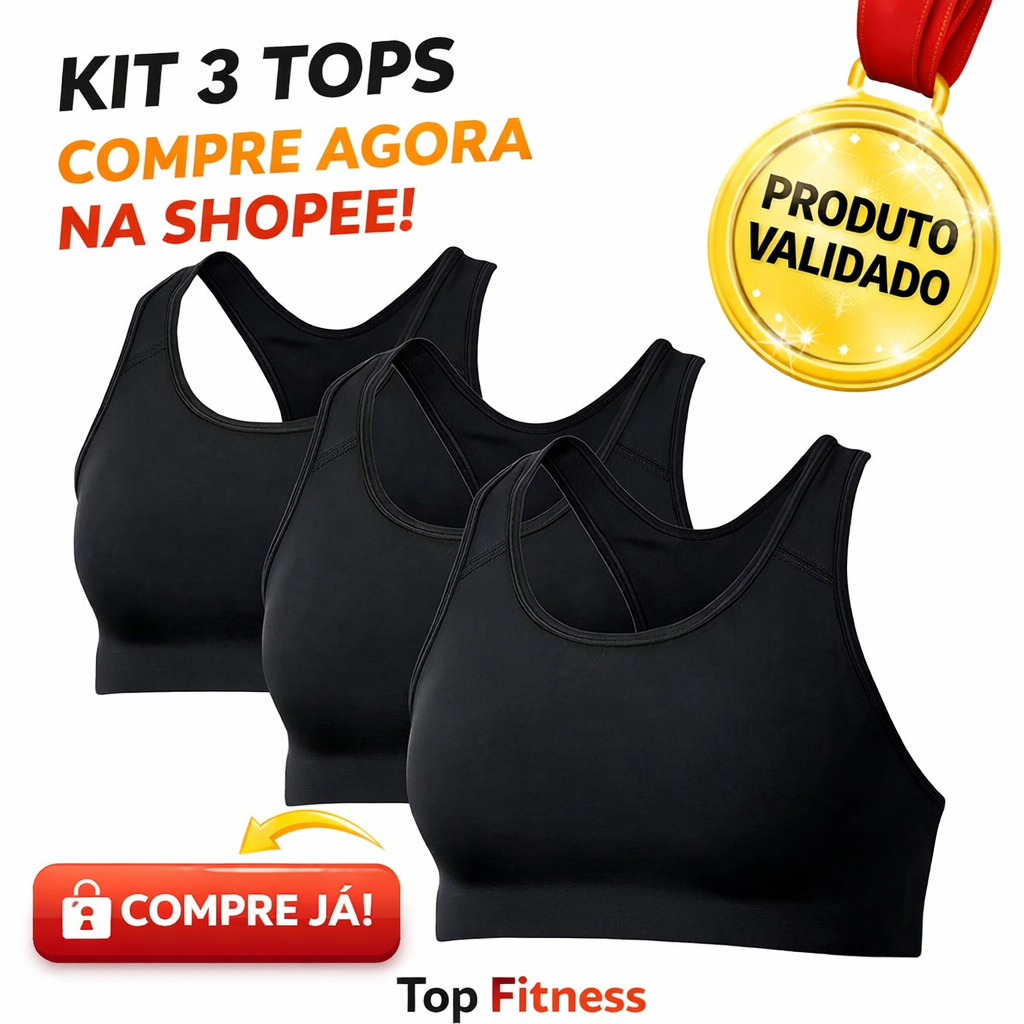 KIT 3 TOPS Fitness Universal Regata Nadador Cropped Suplex Modela o Corpo ENVIO RÁPIDO. em Oferta na Shopee