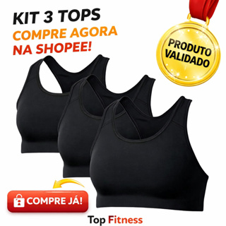 KIT 3 TOPS Fitness Universal Regata Nadador Cropped Suplex Modela o Corpo ENVIO RÁPIDO. em Oferta na Shopee