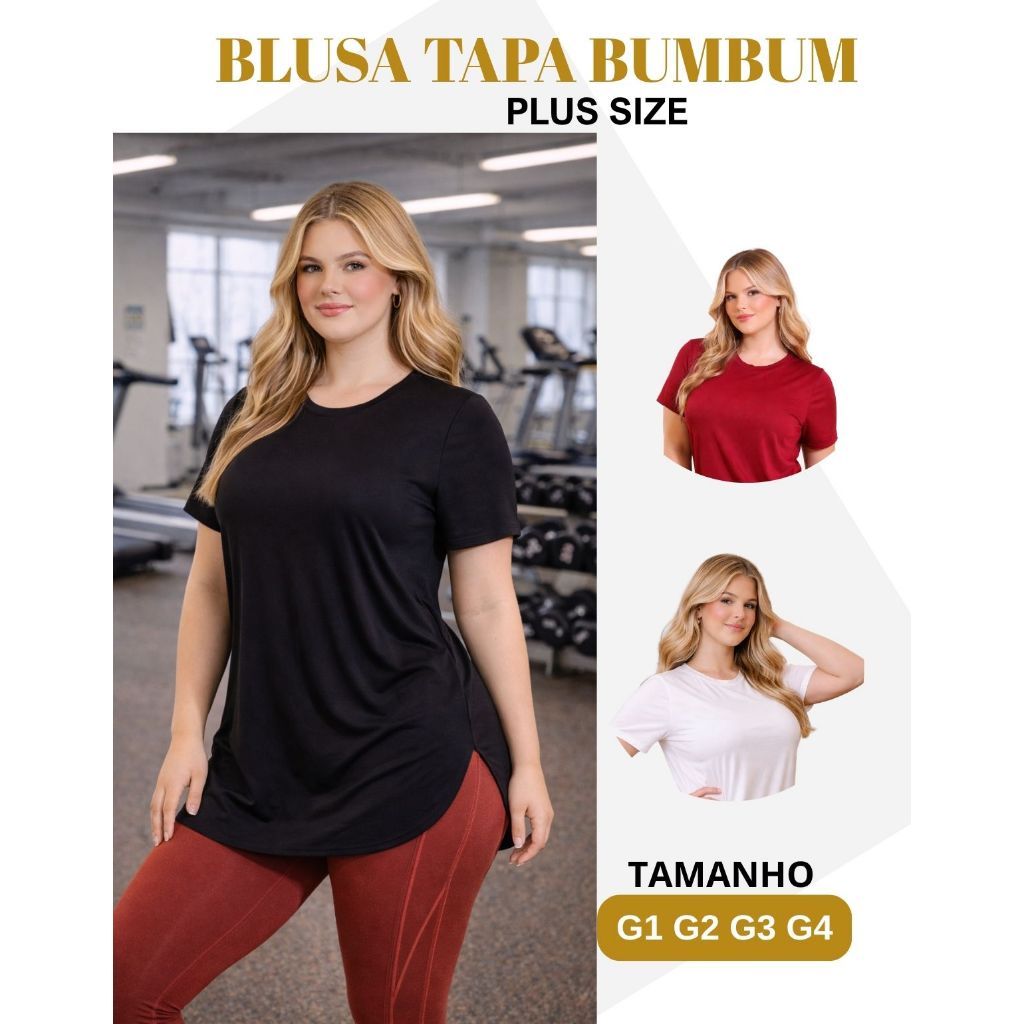 Blusa Feminina Academia Tapa Bumbum Básica Camiseta Treino Musculação Leve Confortável