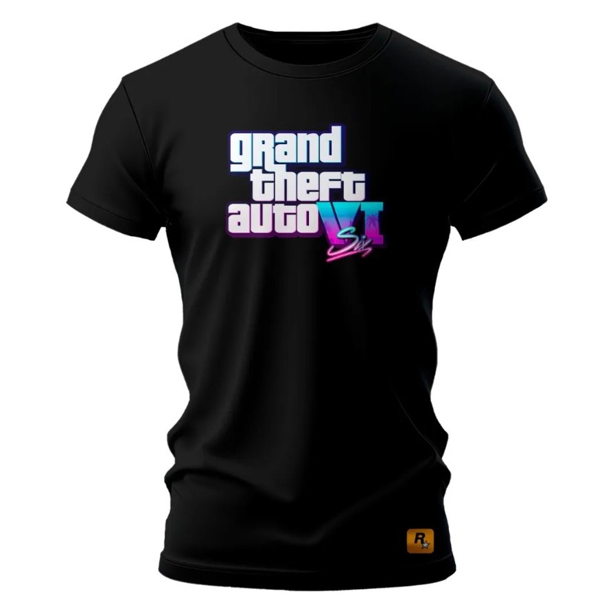 Camiseta Gamer G.TA VI Tecido Dry Fit Premium Jogo Vice City Los Santos Promoção Oferta Envio Rápido