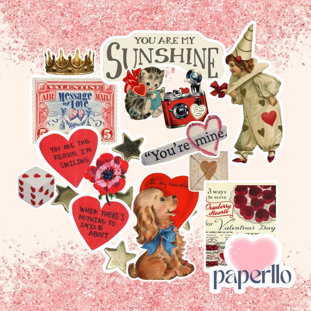 20 Stickers Adesivos My Valentine Para Decoração e Colagem Junk Journal Diário Scrapbook Garrafinhas em Oferta na Shopee