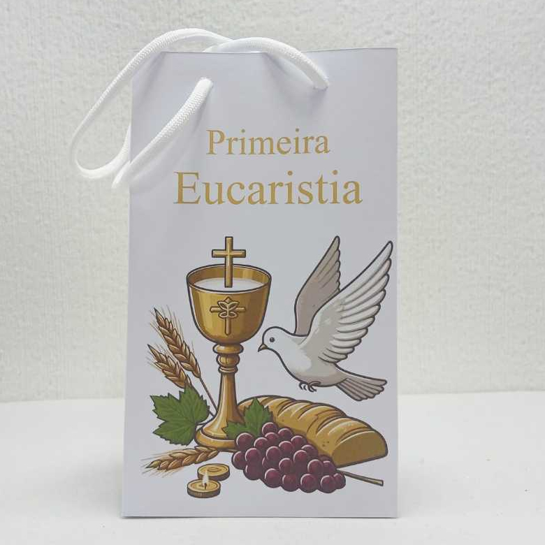 Sacolinha Personalizada Primeira Eucaristia - Festa - Lembrancinha (Pegue e Monte)