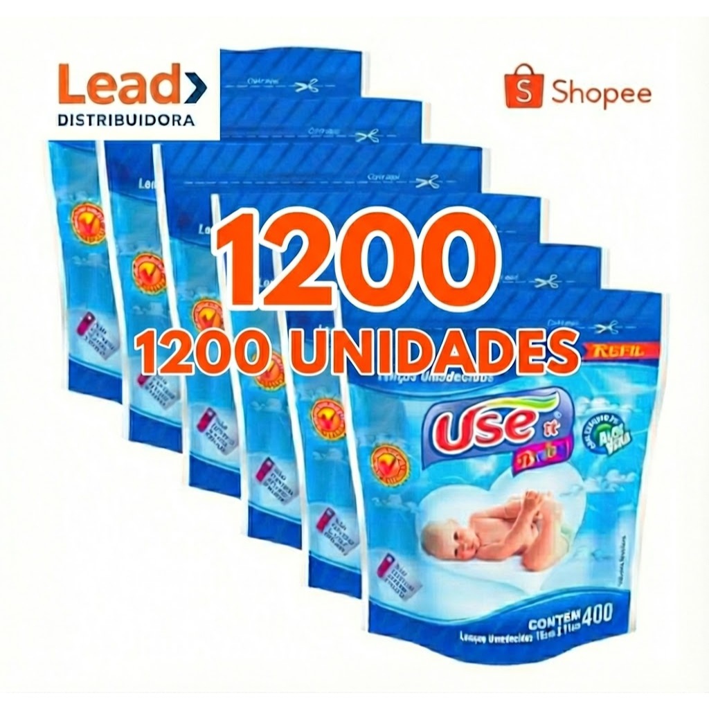 KIT 1200 LENÇOS UMEDECIDOS USE IT - ALOE VERA – SEM ÁLCOOL ETÍLICO – SEM PARABENOS - ENVIO IMEDIATO em Oferta na Shopee