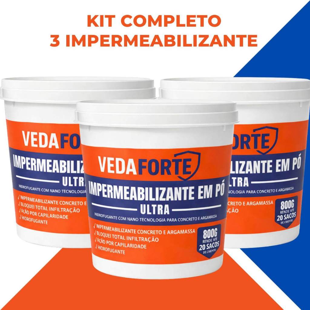 Impermeabilizante Profissional Para Construção Kit 3 Unidades