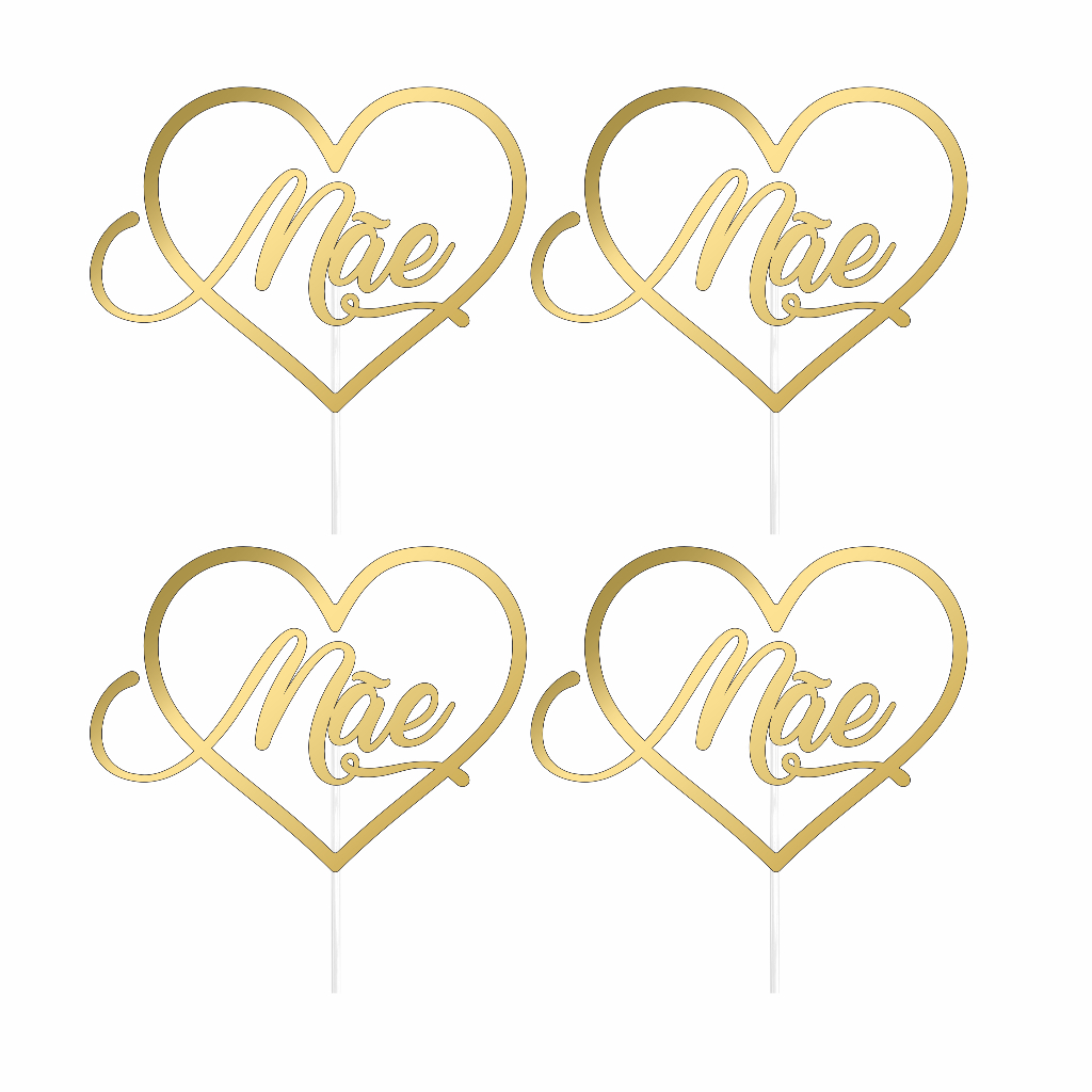 Kit com 10 Topos de Bolo – Papel Lamicote – Dia das Mães – Várias Opções – ENVIO RÁPIDO em Oferta na Shopee