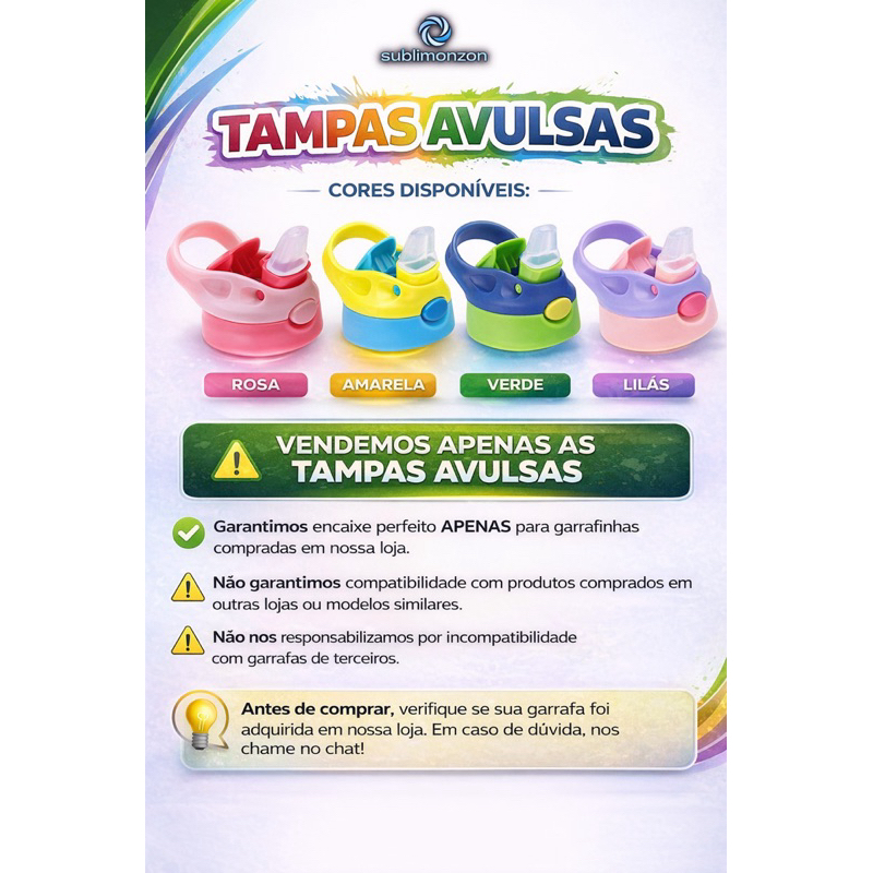 TAMPA garrafinha térmica infantil