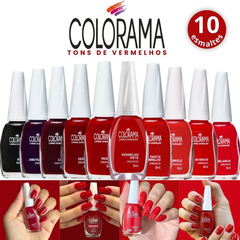Kit Esmalte Colorama 10 Cores Escuras Atacado Manicure