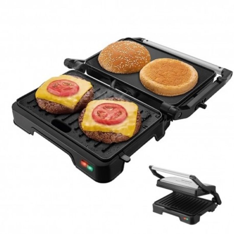 Grill Elétrico 3 em 1 1000W Antiaderente 220V Sanduicheira Chapa 180° Cozinha Prática