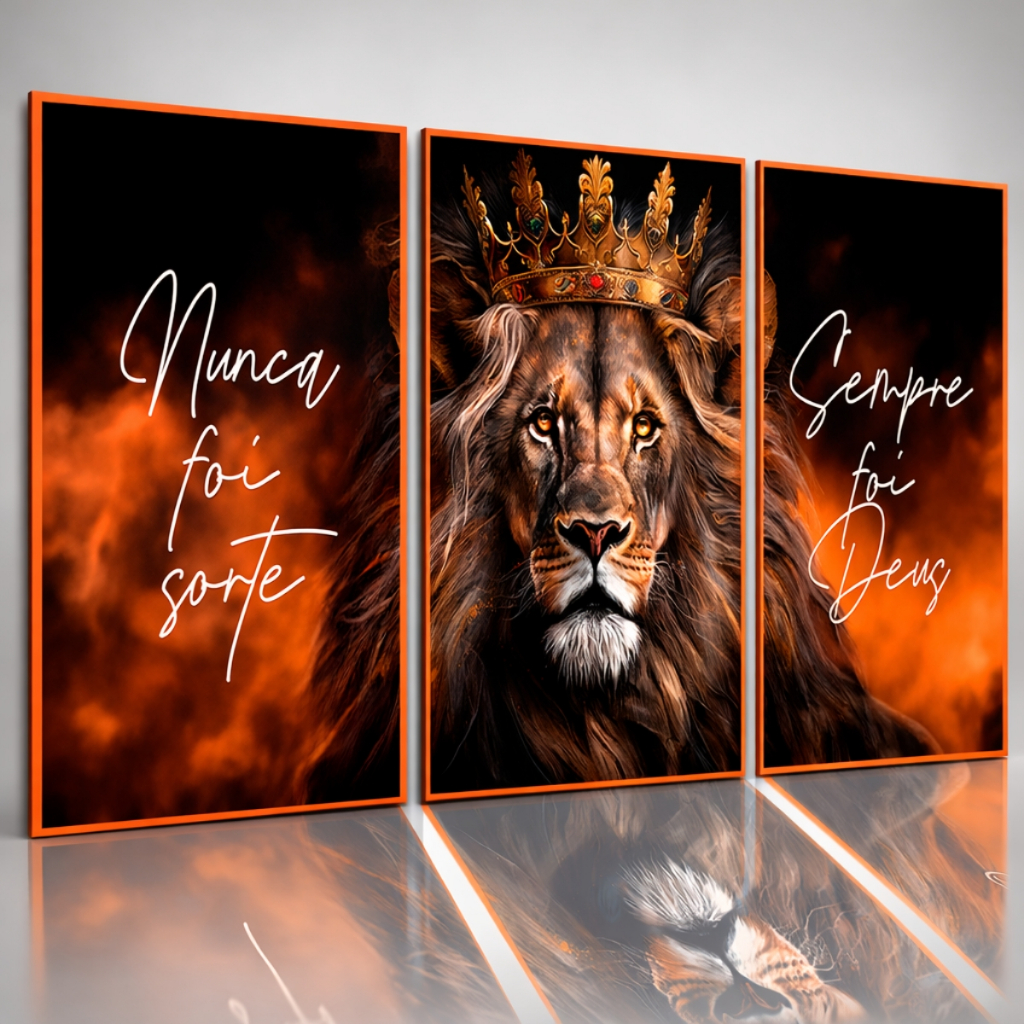 Quadro Decorativo Sala Leao Juda Sempre Foi Deus 122x60 Quarto 4k em Oferta na Shopee
