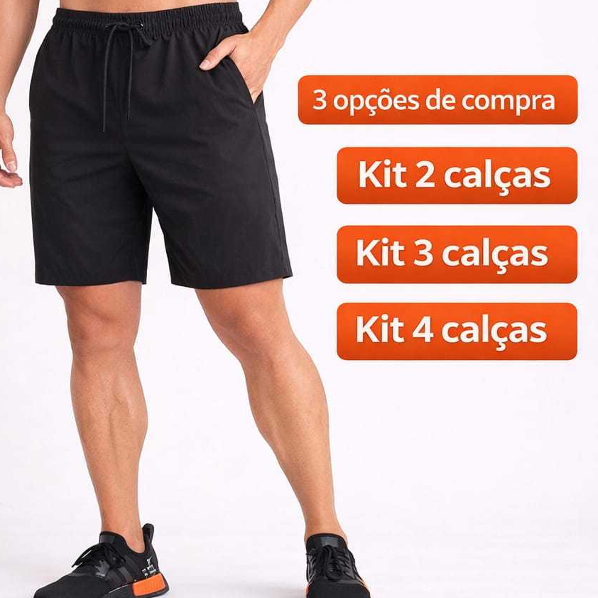 KIT 4, 3, 2 Bermuda Masculina esportiva tactel ELASTANO PREMIUM – Alta Qualidade praia casual academia