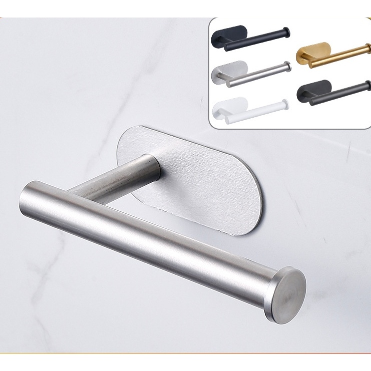 Porta Rolo de Papel Higiênico Suporte Auto Adesivo Aço Inox Cromado