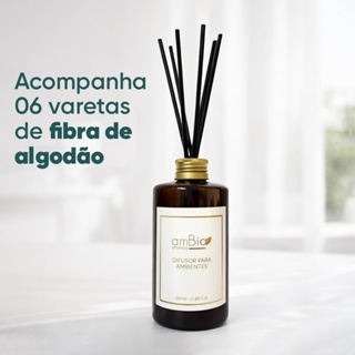 Difusor de Varetas 350ml Cheiro de Lojas Famosas com Varetas de Fibra de Algodão - Ambio Aromas em Oferta na Shopee