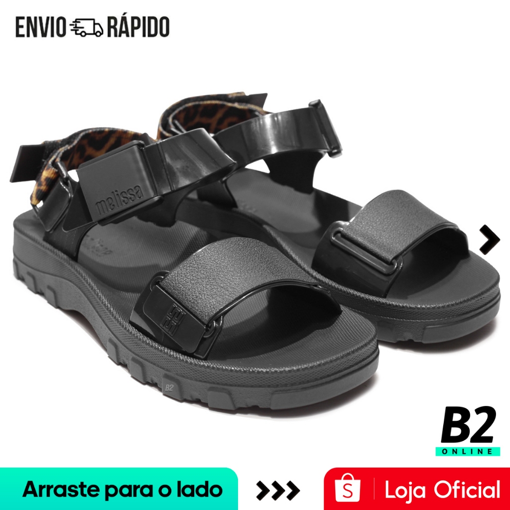 Sandália Melissa Kick Off Sandal Low Feminina Preta Original com Nota Fiscal e Garantia