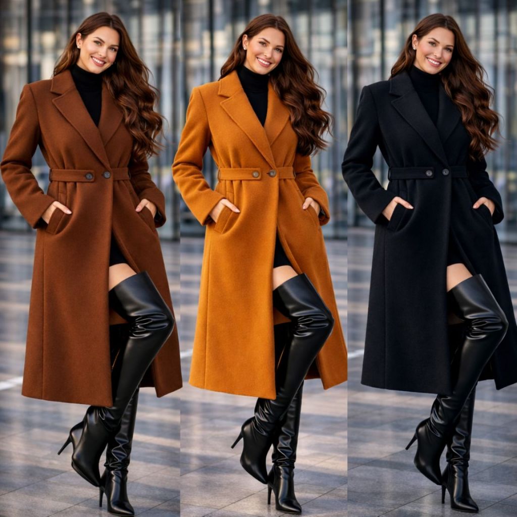 Casaco Sobretudo Feminino Longo La Batida Elegante Inverno Quente Premium Luxo
