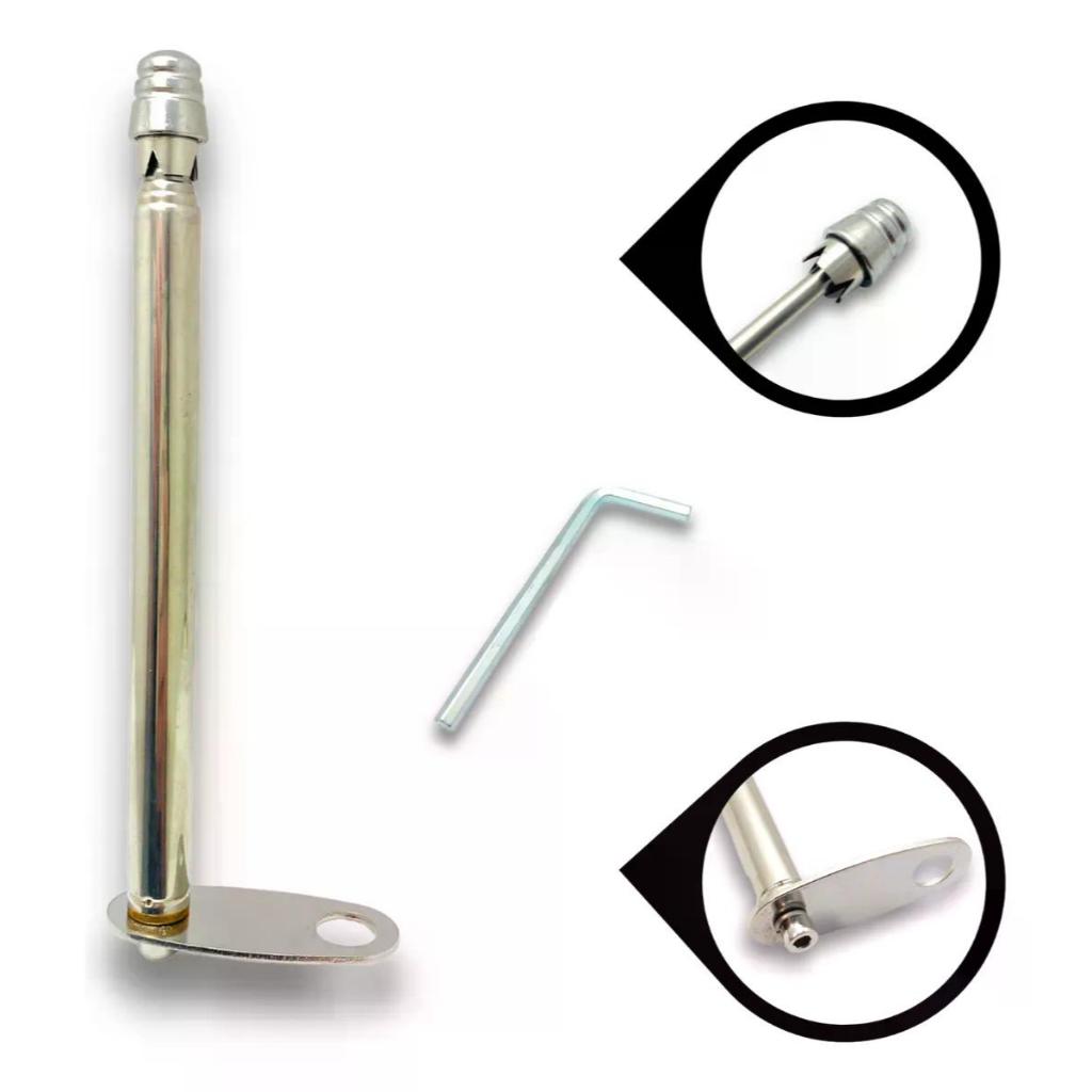 Antena Corta Pipa Moto Universal Fixação Retrovisor Aço CROMADA
