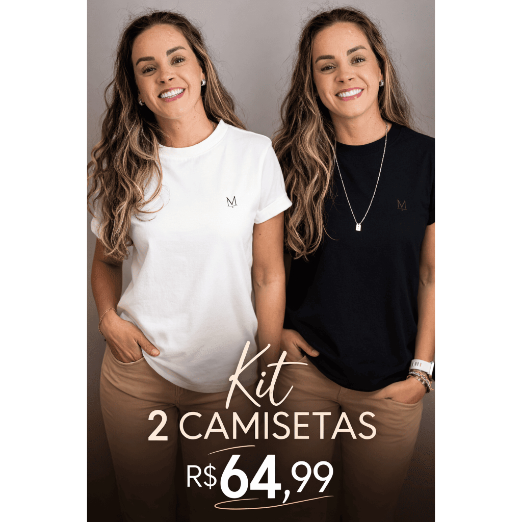 Kit 2 Camisetas Feminina Premium Algodão Maestri