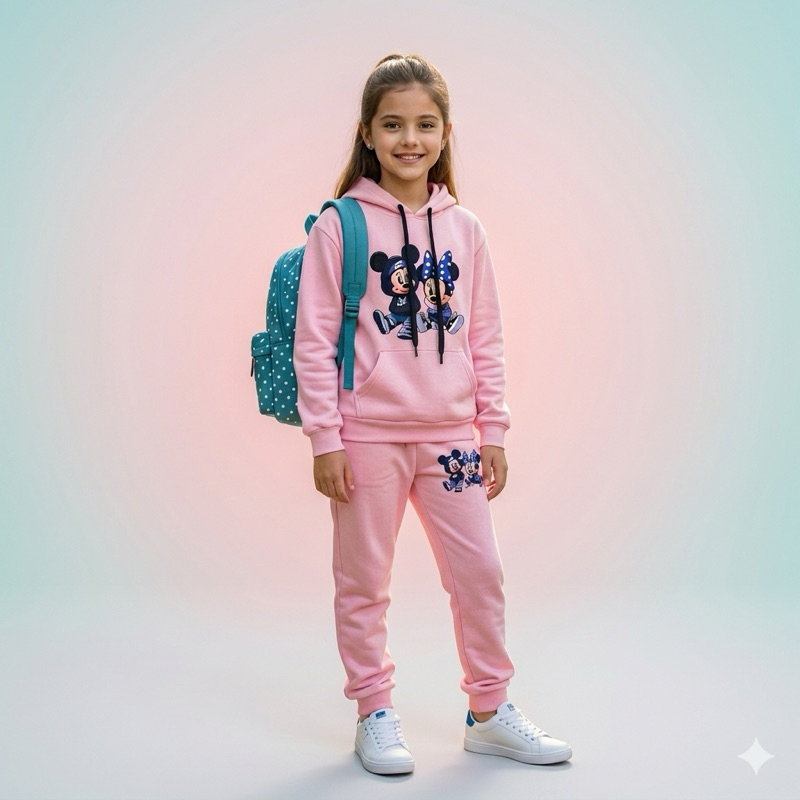 Conjunto Infantil Moletom de menina quentinho de Algodão Premium tamanho 2 ao 14