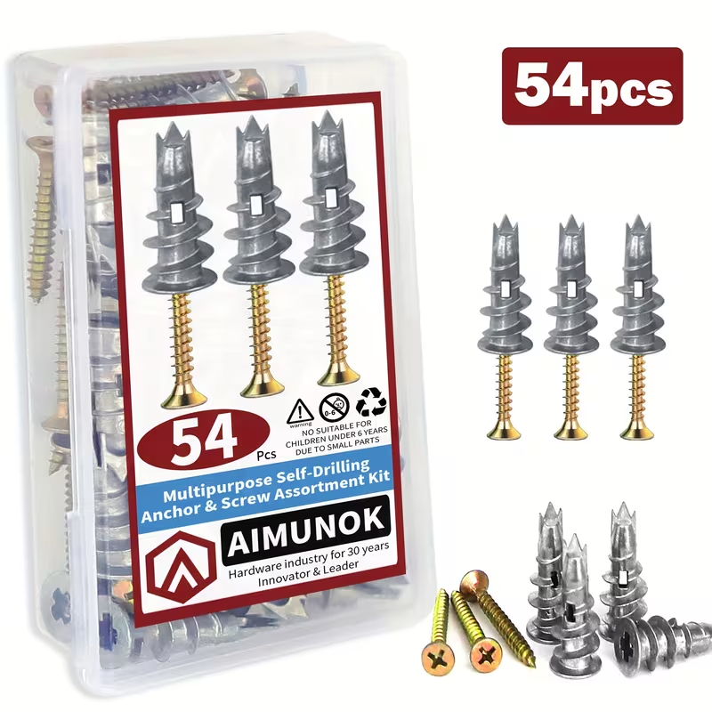 Kit 54 De Expansão Perfuração Parede Gesso Drywall Parafuso De Expansão