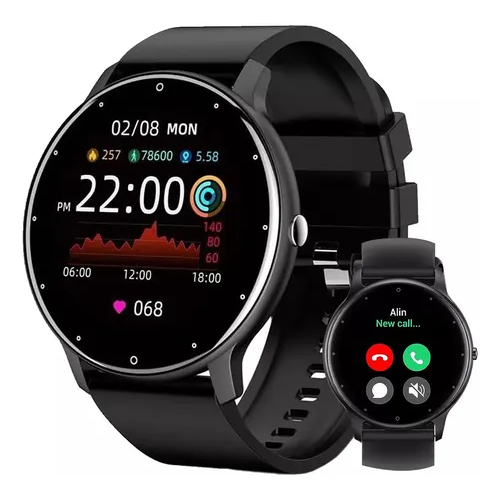 Smartwatch Relogio Chamada Bluetooth IP67 à Prova d'Água Fitness Esporte Relógio Smartwatch Redondo
