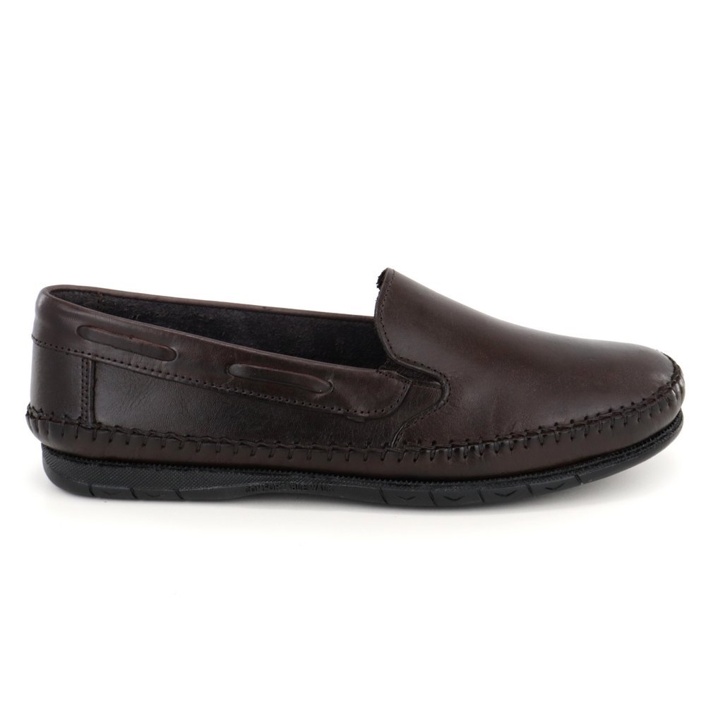 Sapatilha Mocassim Masculina de Couro Confortável Macia Leve Solado de Borracha Antiderrapante Casual Dia a Dia Elegante