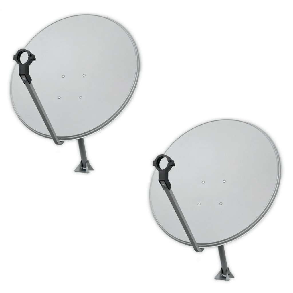 Kit 2 Antena Digital Parabólica Elsys vivenses century Offset Chapa 60cm Ku 5g