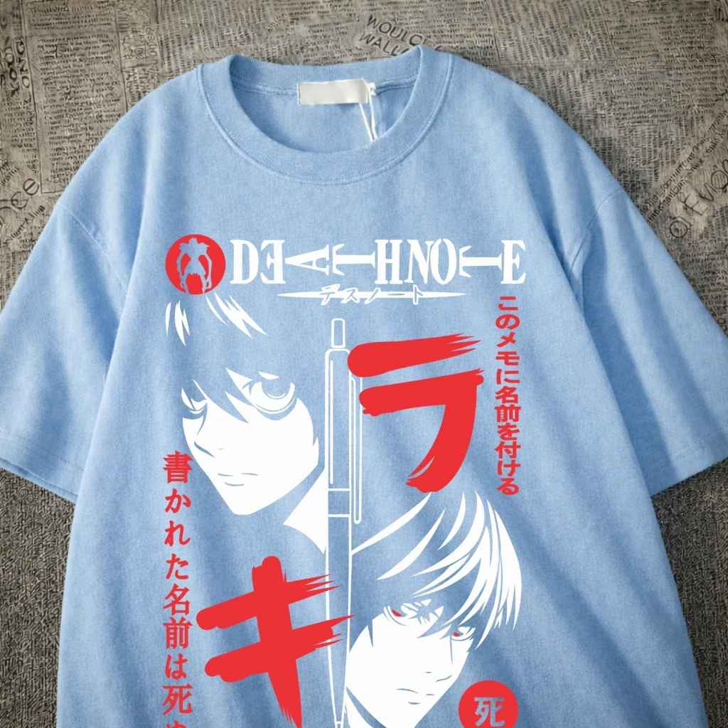 Camiseta Basica Geek Com Estampa Do Anime Caderno Matador Com Diveras Cores De Camisetas