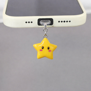Tipo C Iphone Plug Protetor Poeira Estrela Amarela Pingente Entrada Celular Android Kindle Acessórios USB em Oferta na Shopee