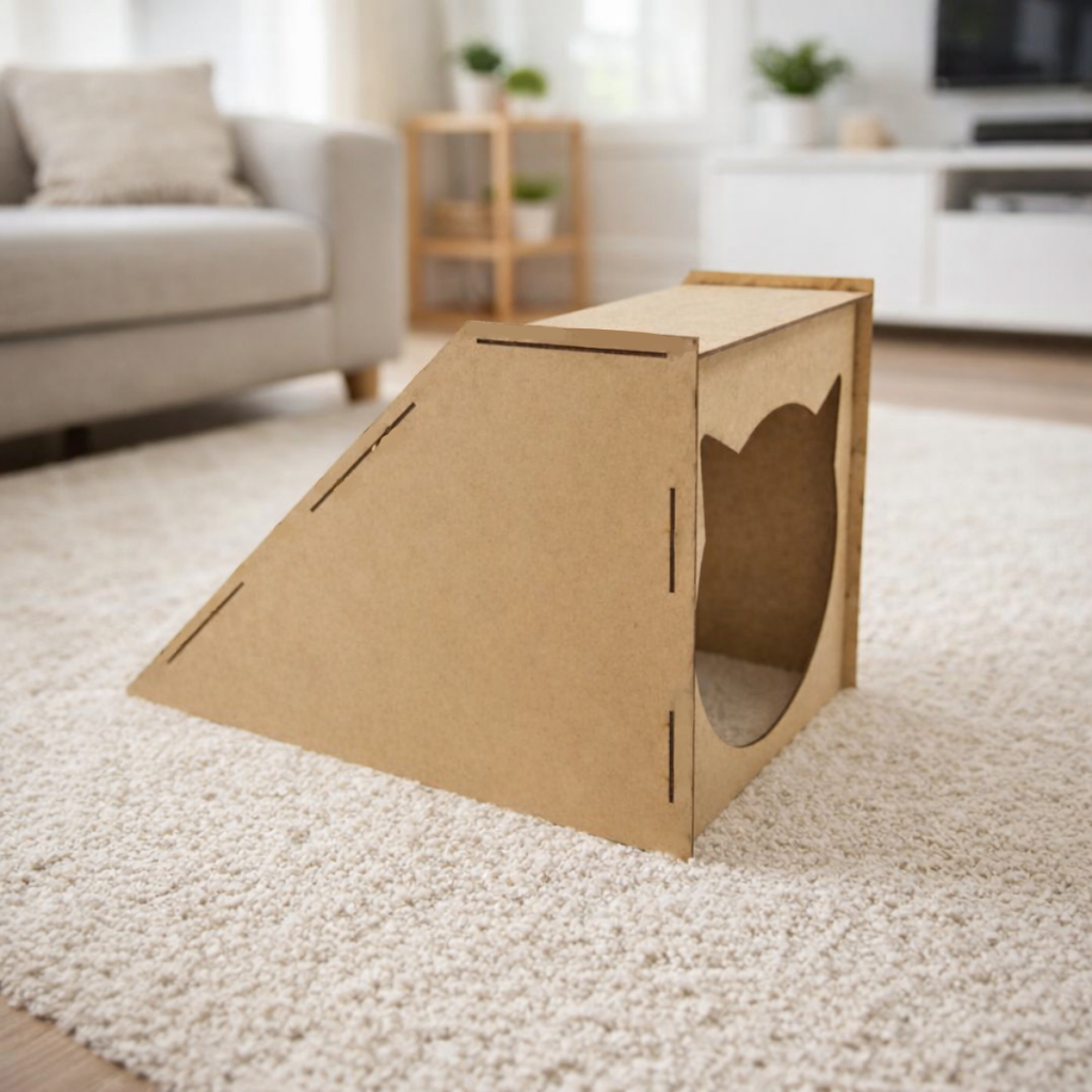 Rampa Gato Arranhador Antiestresse Casinha Pet Madeira Mdf Resistente em Oferta na Shopee