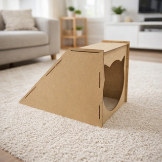Rampa Gato Arranhador Antiestresse Casinha Pet Madeira Mdf Resistente em Oferta na Shopee