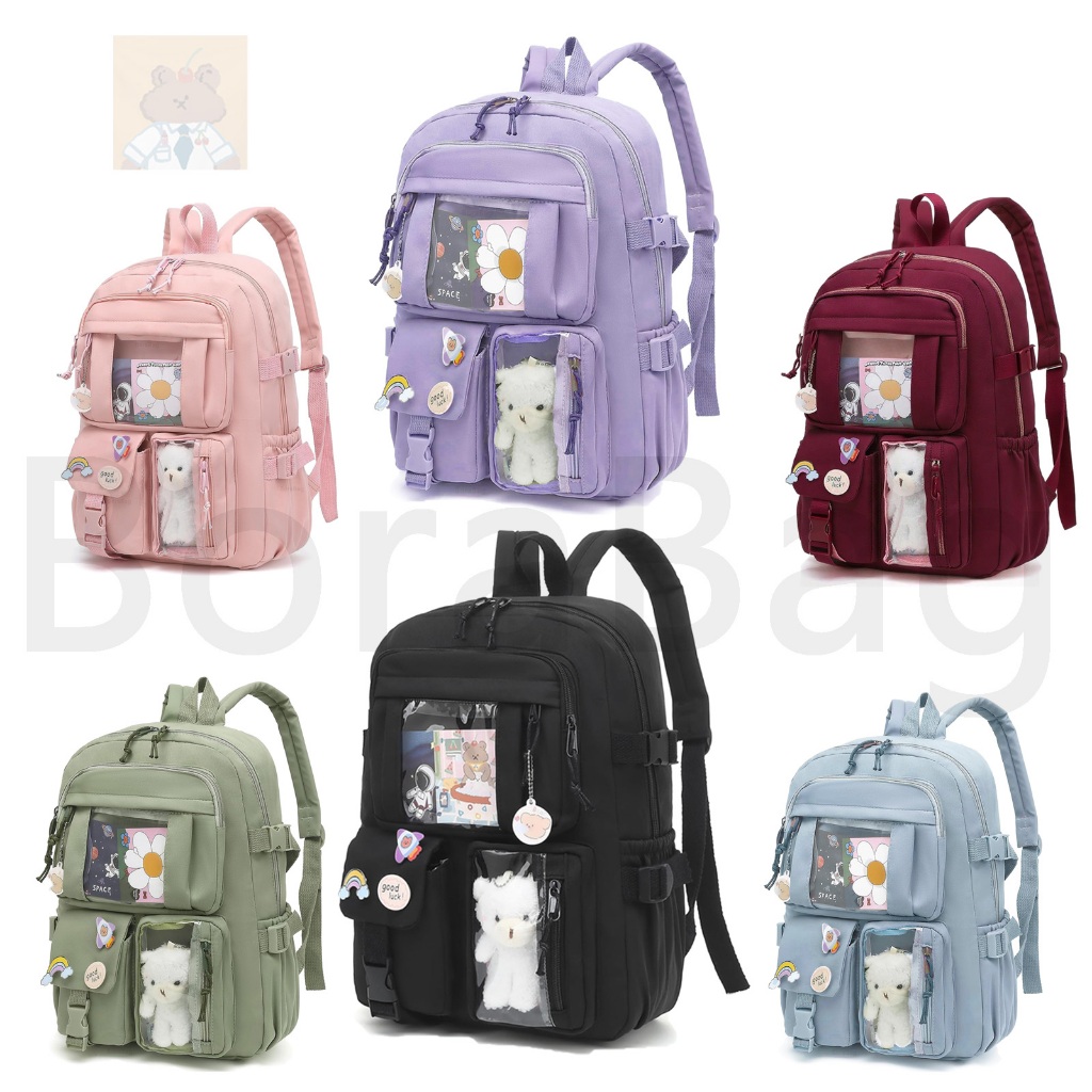 Mochila Escolar Feminina Estilo Coreano Fofa Grande Capacidade Escolar Juvenil para Escola Faculdade Dia a Dia em Oferta na Shopee