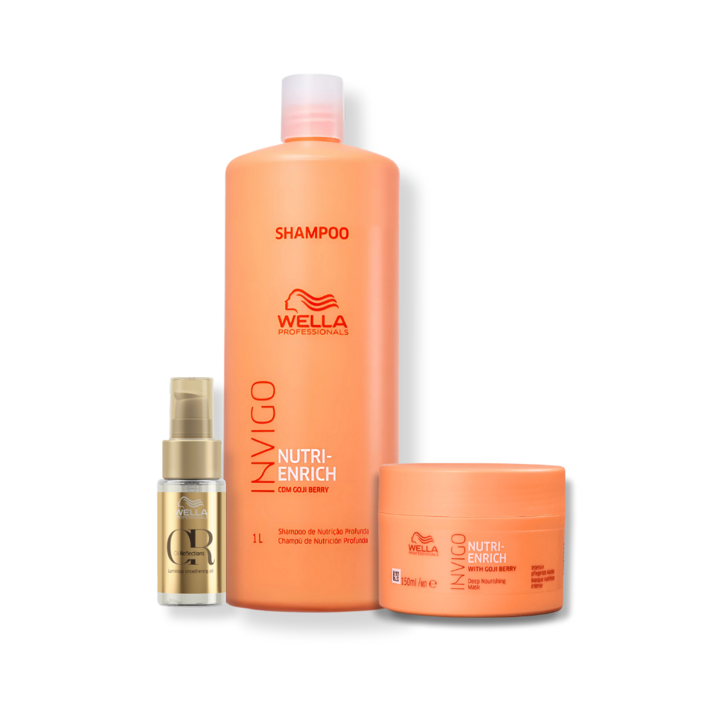 Kit Wella Professionals Invigo Nutri-Enrich - Shampoo 1L + Máscara 150ml + Óleo 30ml