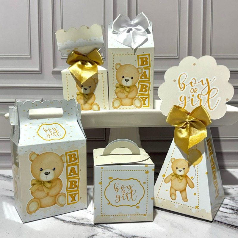 Kit Personalizados Tema Chá Revelação Neutro Cha Bebe Bege Festa Infantil Mimo/ Papelaria/ Caixinhas/ aniversário