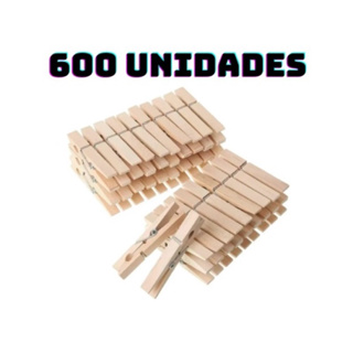 Kit 120 a 600 unidades Prendedor Pregador de Roupas Madeira Reforçado – Varal em Oferta na Shopee
