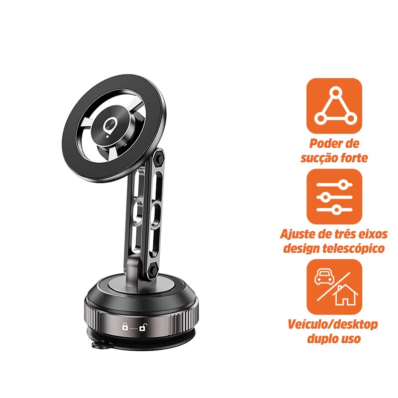 Kinvo 360 °Suporte Magnético Forte Para Telefone Carro Design Dobrável Vácuo Ajustável/Mesa/Uso Universal