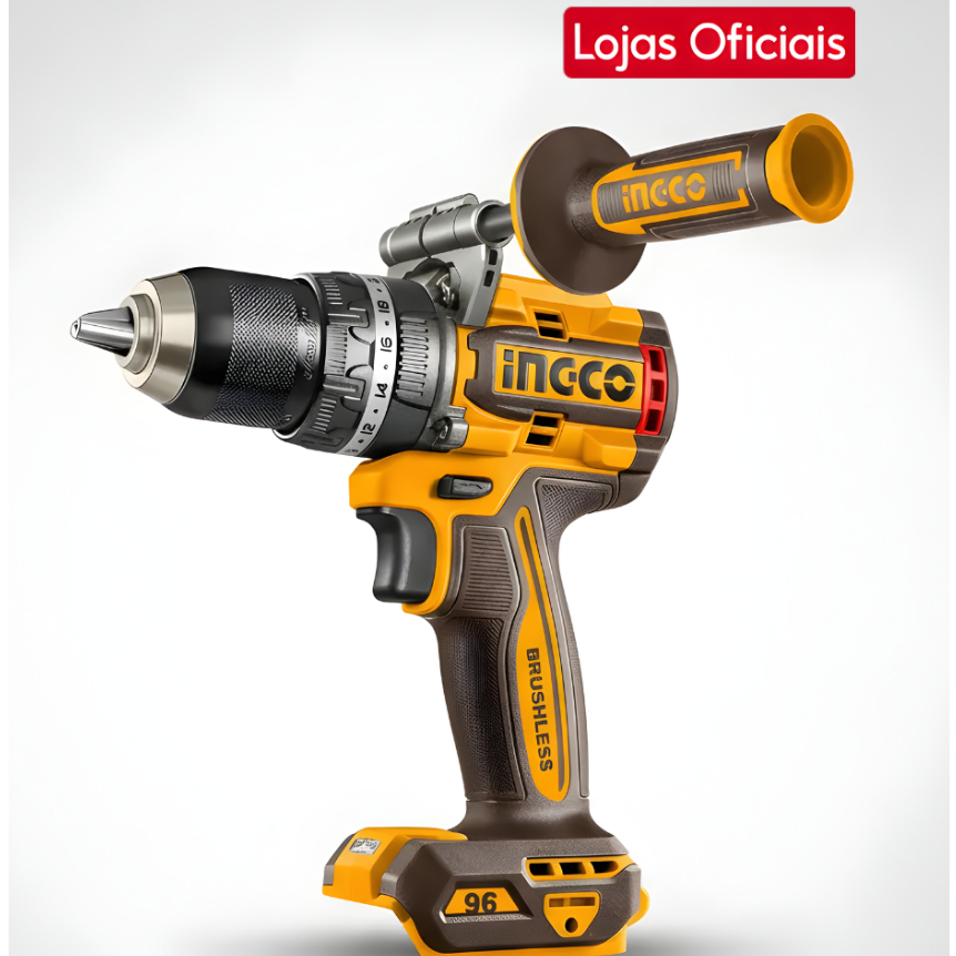 Parafusadeira Furadeira de Impacto INGCO 20V Brushless 96Nm - Kit 2 Baterias 4Ah Maleta e Acessórios