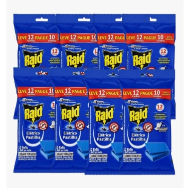 Repelente Pastilha Elétrico 12 Noites Raid Pacote Leve 12 Pague 10 Unidades Refil