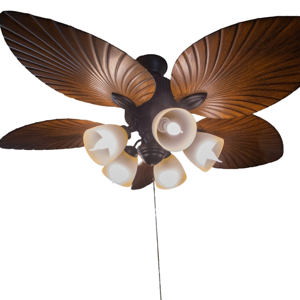 Ventilador de Teto 5 Pás Com Lâmpada Led e Controle Fácil instalação Modelo Folha Luxo Sala Quarto
