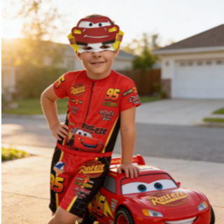 Fantasia Curta Dos Carros Relâmpago Mcqueen Sem Enchimento e Mascara De E.V.A Roupa Infantil em Oferta na Shopee
