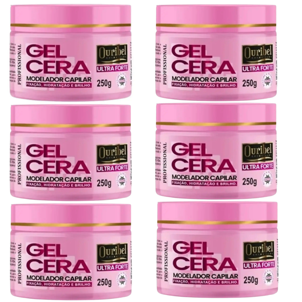 Gel Cera Capilar Ultra Forte cx. 6 unidades Ouribel 250g Lady Hair