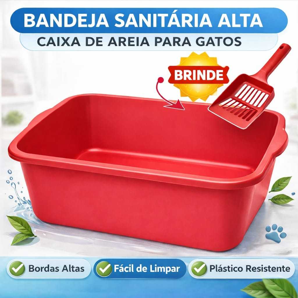 Bandeja Sanitário BANHEIRO para Gatos Funda Alta Ellite Para Gatos + UMA LINDA PAZINHA PROMOÇÃO ENVIO IMEDIATO