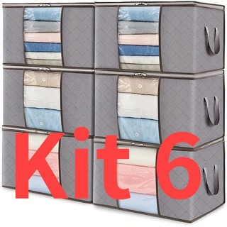 KIT 3/6 Sacos de Armazenamento | Organizador de Guarda-Roupa Roupas Viagem Anti Poeira Um…