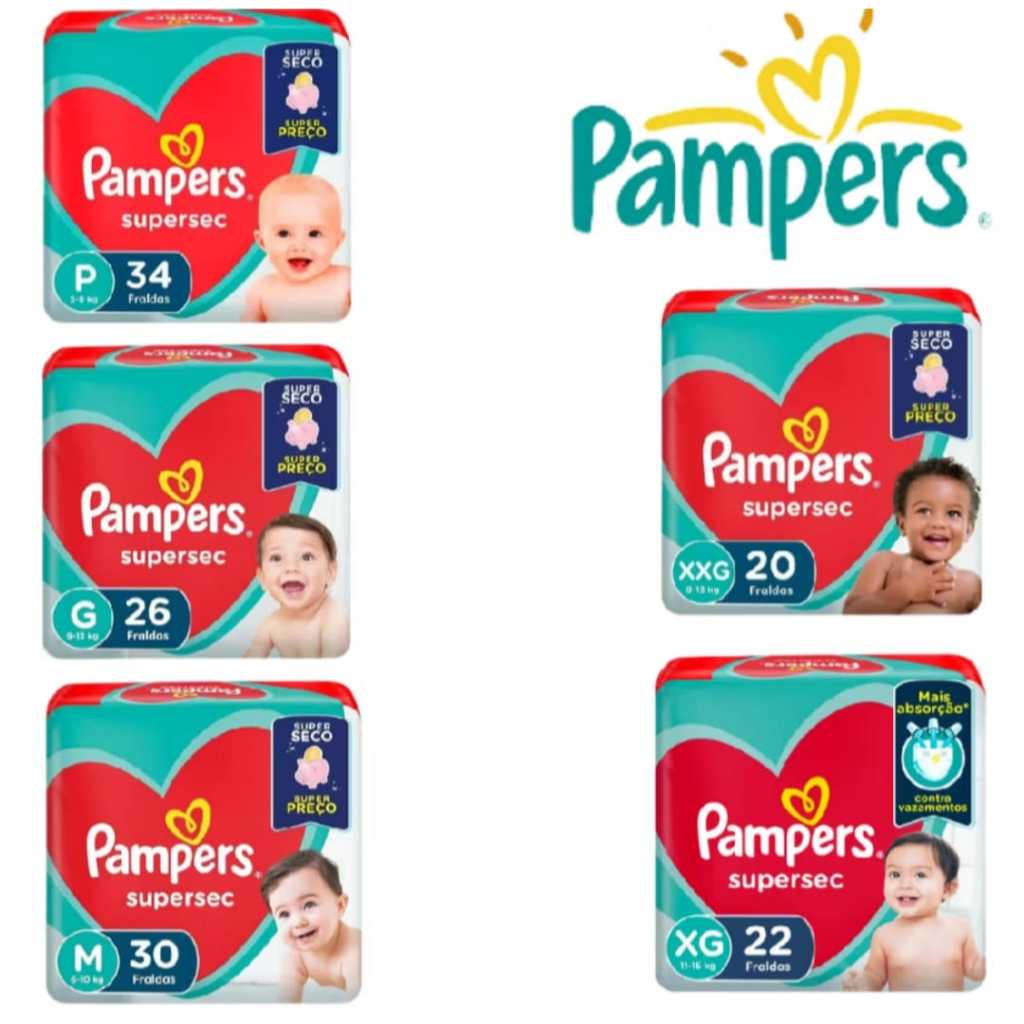 Fralda Infantil Supersec Pampers Tamanhos