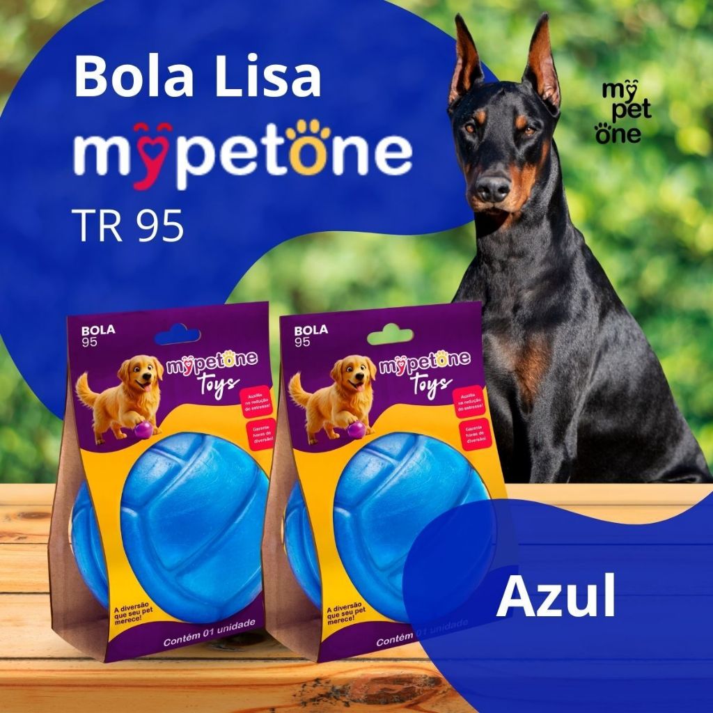 2 Brinquedos Mordedor Tpe Azul Para Cães Porte Médio e Grande