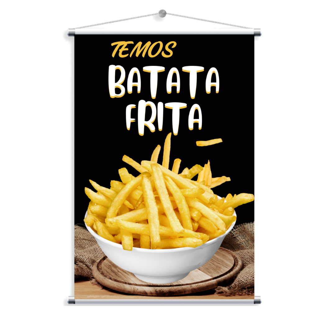 banner temos batata frita lanchonete (BAN59) em Oferta na Shopee