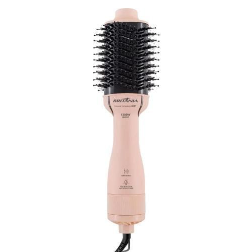 Escova Secadora de Cabelos Britânia Bec07r Soft 4 Em 1 1300w Cabo Giratório Rosa Bivolt