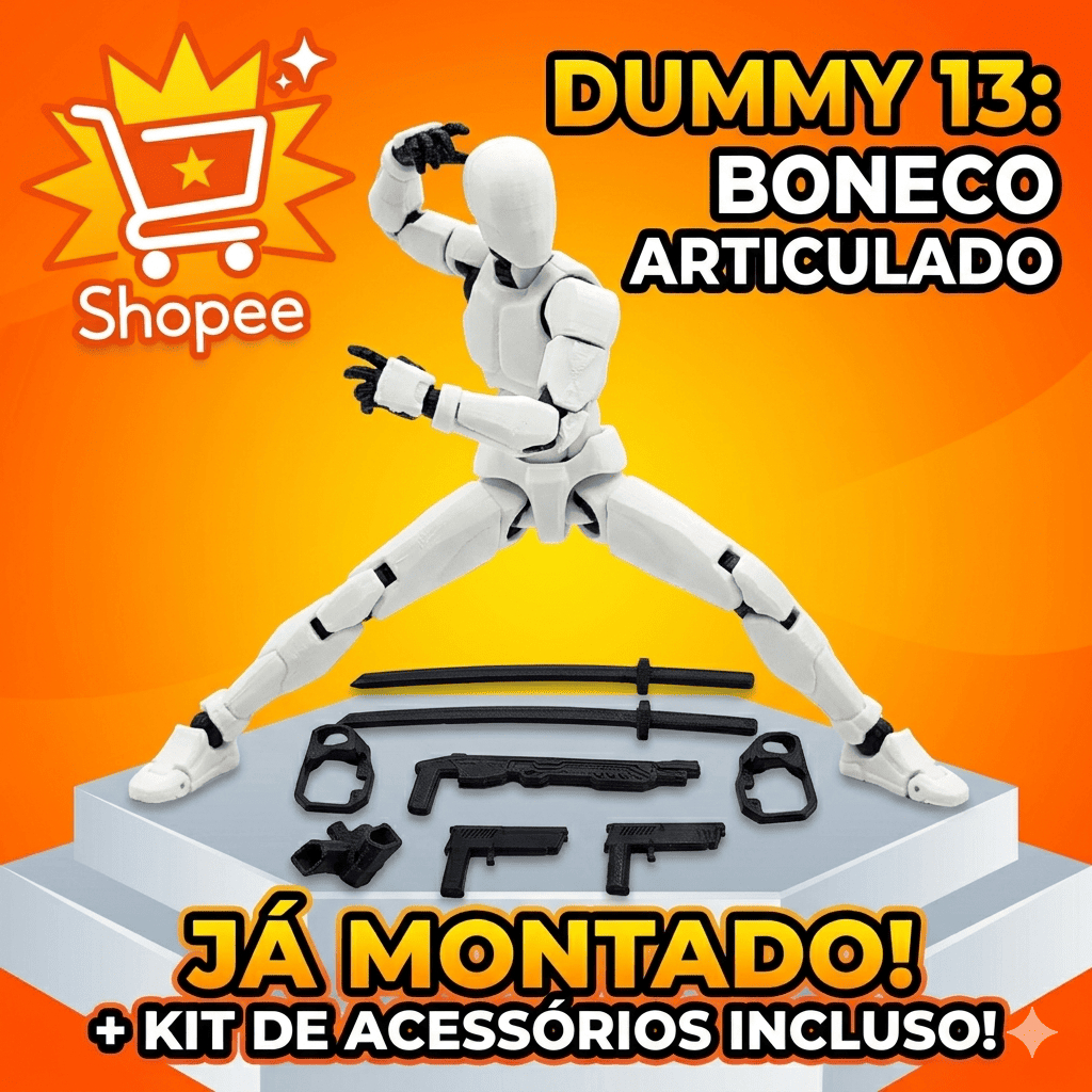 Boneco Dummy 13 Articulado Kit Montagem 3D Presente Criativo Crianças Artistas Anatomia Stop Motion Desenho Ilustração